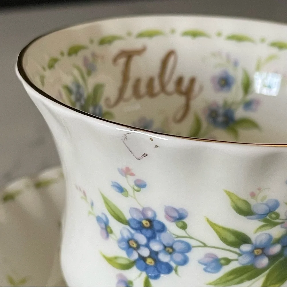 July Forget-Me-Not Cup & Saucer by Royal Albert